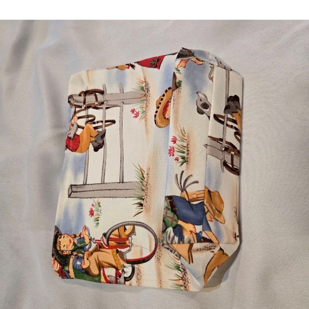 Handmade 100% Cotton Tote and Mini Bag "Little Cowgirls, Little Cowpokes" fabric - Picture 8 of 12